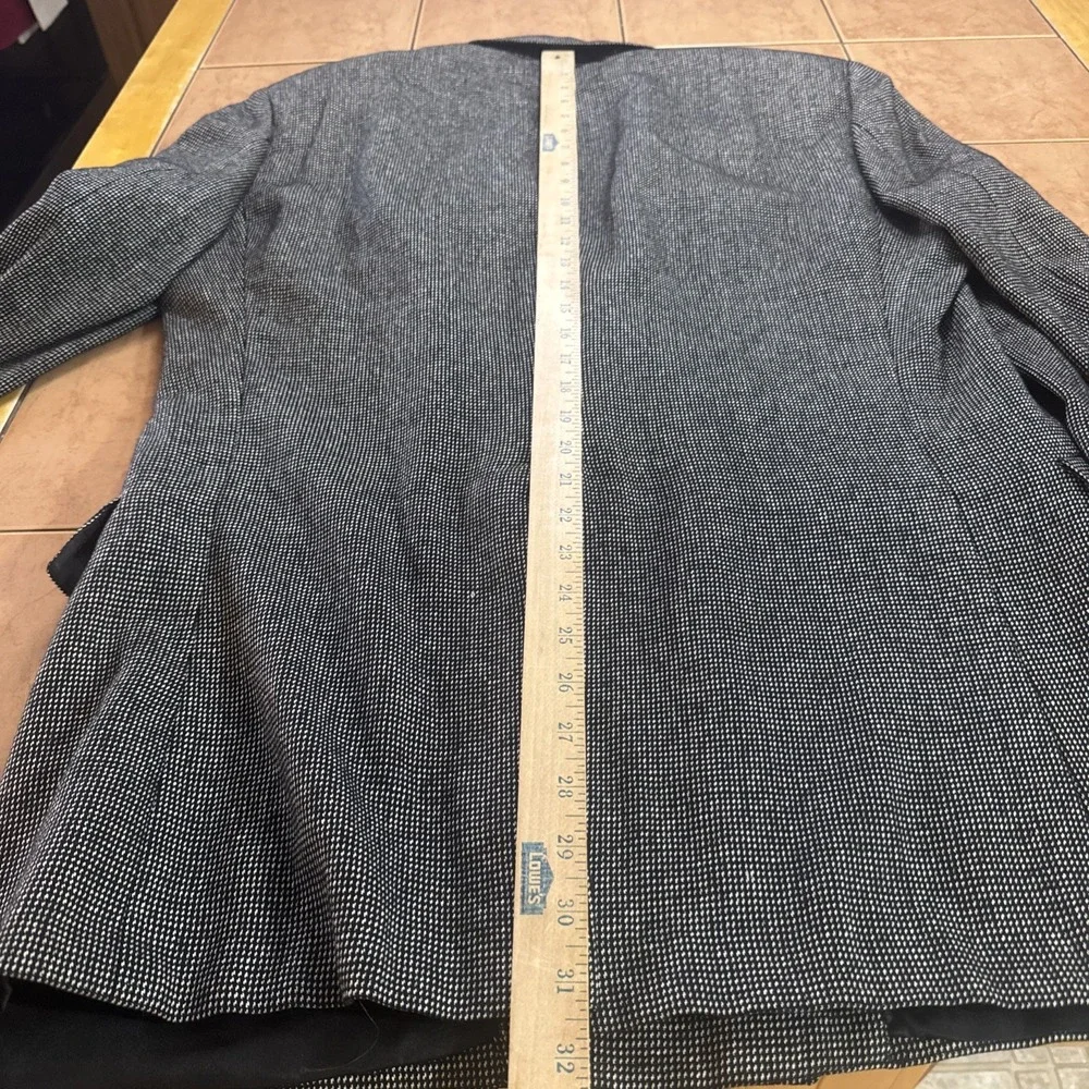 VTG Bespoke Hart Schaffner Marx Double Breasted Blazer Jacket Gray Silk Wool 42L